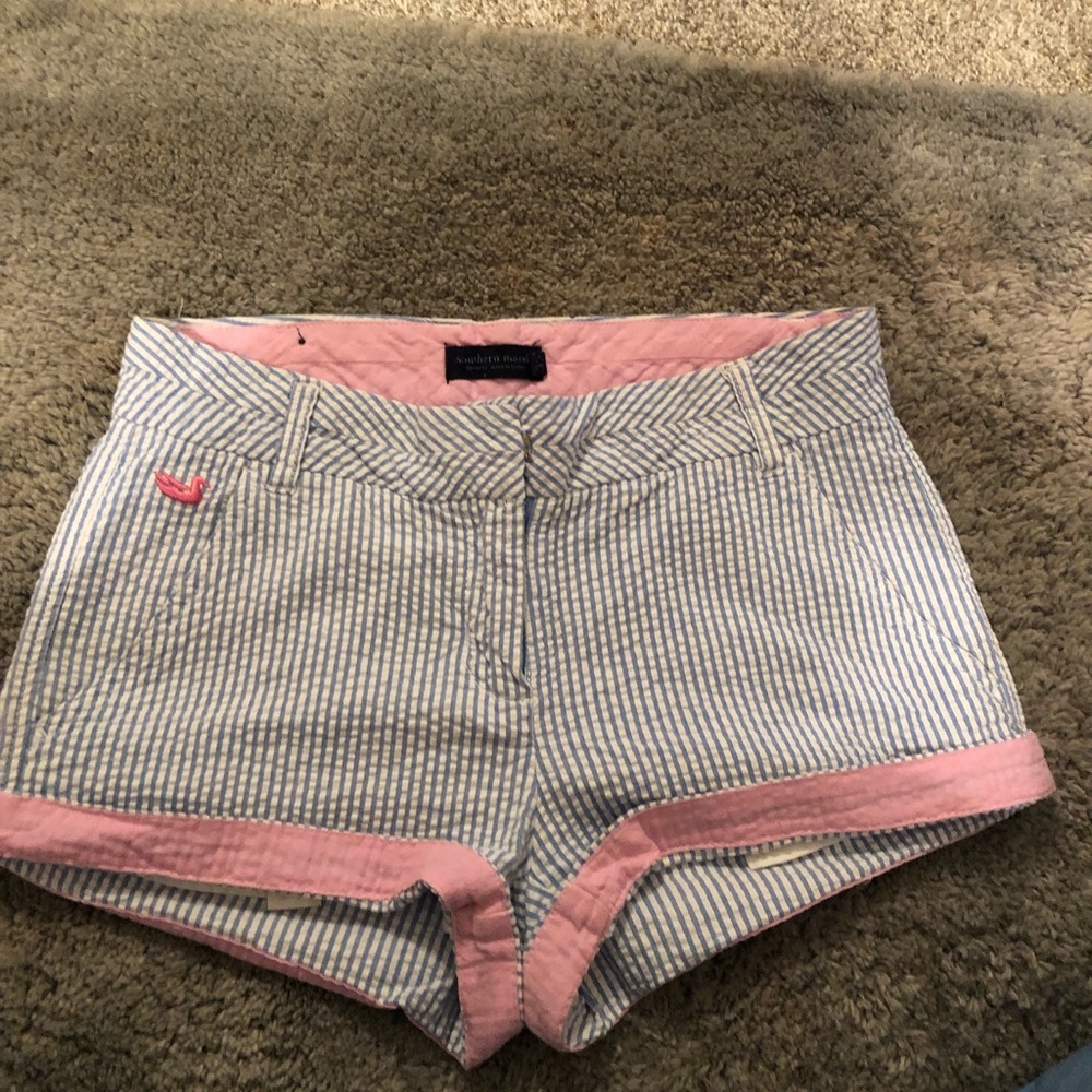Southern marsh seersucker shorts